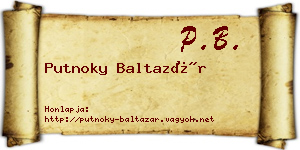 Putnoky Baltazár névjegykártya
